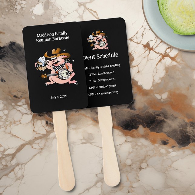 Entertainment Family Reunion Event Schedule Custom Hand Fan (Creator Uploaded)