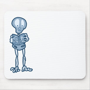 Enthraled Ethan Literary Skeleton with Book Mouse Mat