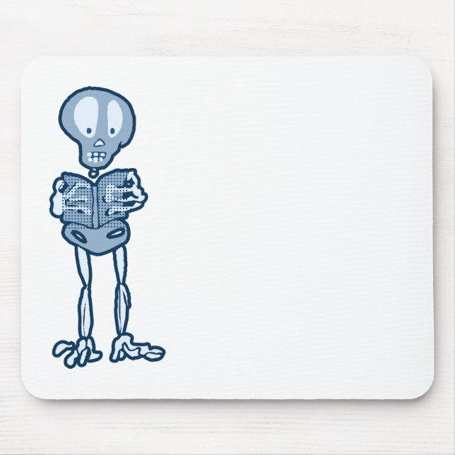 Enthraled Ethan Literary Skeleton with Book Mouse Mat (Front)