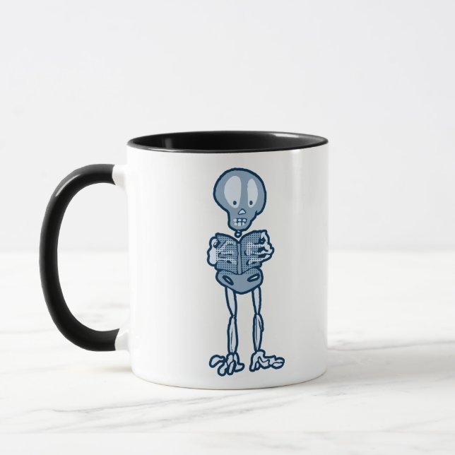 Enthraled Ethan Literary Skeleton with Book Mug (Left)