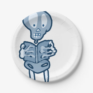 Enthraled Ethan Literary Skeleton with Book Paper Plate