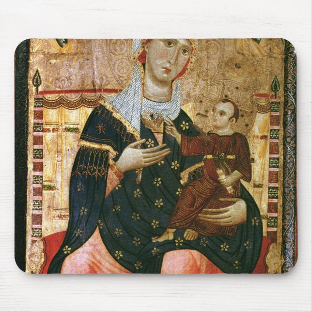 Enthroned Madonna and Child, c.1260 Mouse Mat (Front)