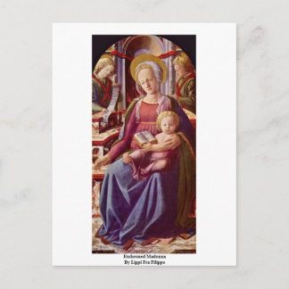 Enthroned Madonna By Lippi Fra Filippo Postcard
