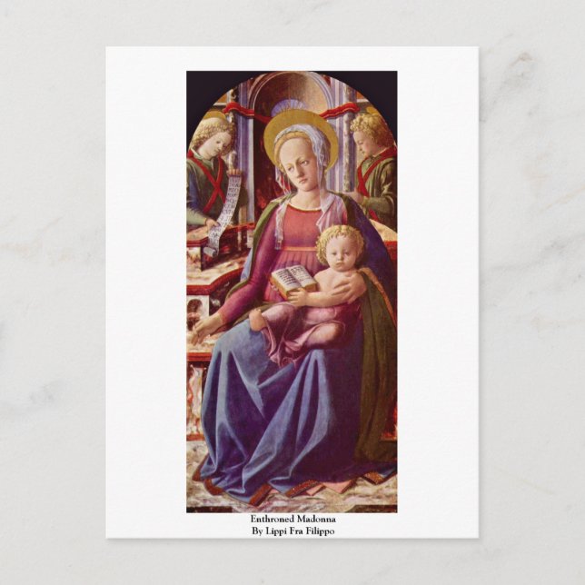 Enthroned Madonna By Lippi Fra Filippo Postcard (Front)