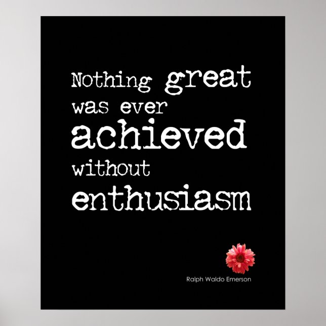 Enthusiasm Quote Poster (Front)
