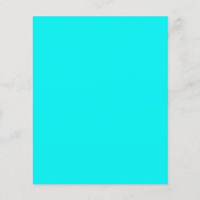 Enthusiastic Aqua Blue Turquoise Colour  Flyer (Front)