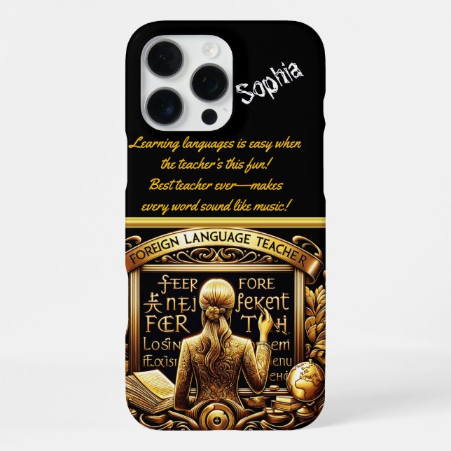 Enthusiastic Foreign Language Teacher iPhone Case (Back)
