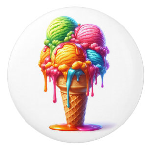 Enticing Ice Cream Ceramic Knob