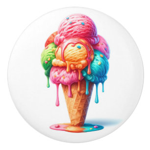 Enticing Ice Cream Ceramic Knob