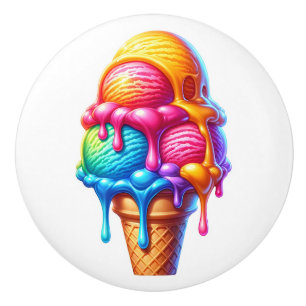 Enticing Ice Cream Ceramic Knob