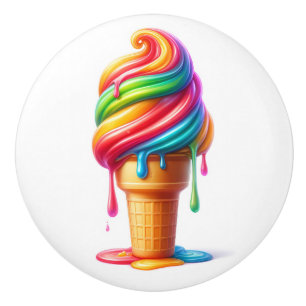 Enticing Ice Cream Ceramic Knob