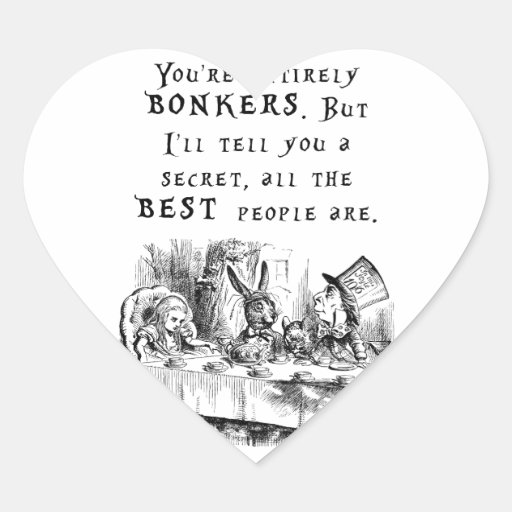 Image of entirely bonkers A4 Heart Sticker