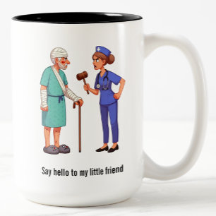 Entitled Elderly Patient Meets Bat-Wielding Nurse Two-Tone Coffee Mug