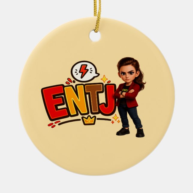 ENTJ — The Visionary Conqueror Ceramic Tree Decoration (Front)