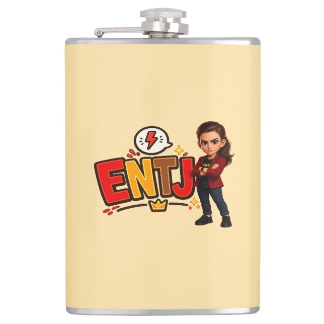 ENTJ — The Visionary Conqueror Hip Flask (Front)