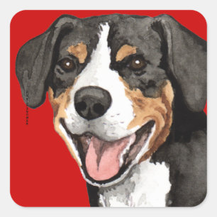 Entlebucher Colour Block Square Sticker
