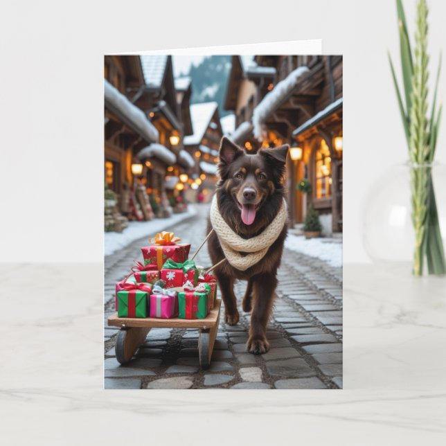 Entlebucher Mountain Dog Christmas Greeting Card (Front)
