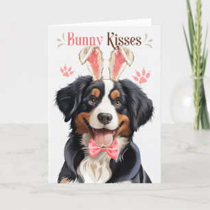 Entlebucher Mountain Dog in Bunny Ears for Easter Holiday Card