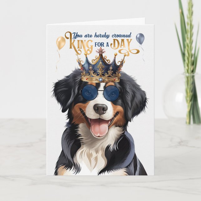 Entlebucher Mountain Dog King Funny Birthday Card (Front)