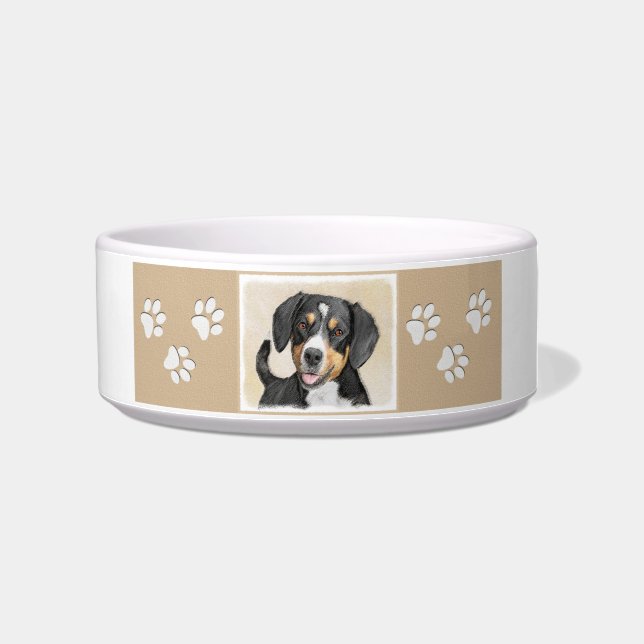 Entlebucher Mountain Dog Painting - Original Art Bowl (Right)