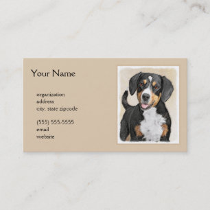 Entlebucher Mountain Dog Painting - Original Art Business Card