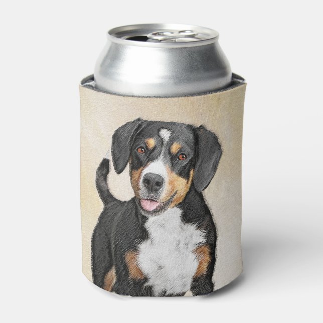 Entlebucher Mountain Dog Painting - Original Art Can Cooler (Can Front)
