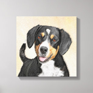 Entlebucher Mountain Dog Painting - Original Art Canvas Print
