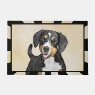 Entlebucher Mountain Dog Painting - Original Art Doormat