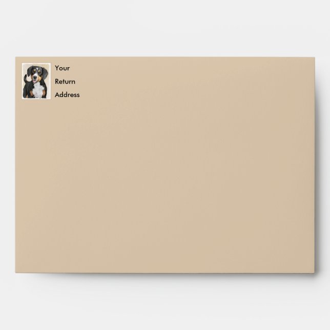 Entlebucher Mountain Dog Painting - Original Art Envelope (Front)