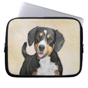 Entlebucher Mountain Dog Painting - Original Art Laptop Sleeve