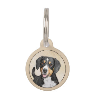 Entlebucher Mountain Dog Painting - Original Art Pet Tag