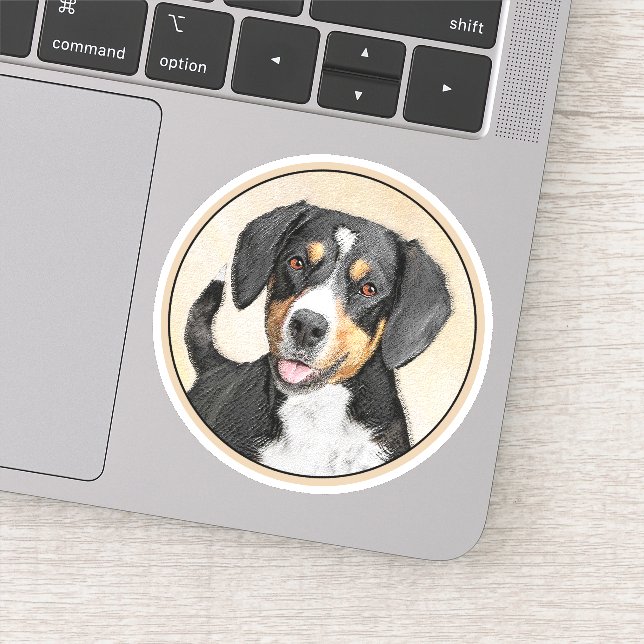 Entlebucher Mountain Dog Painting Original Dog Art (Detail)