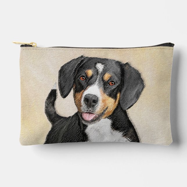 Entlebucher Mountain Dog Painting Original Dog Art Accessory Pouch (Front)