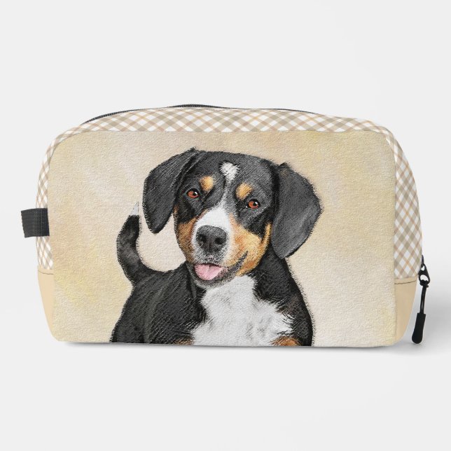 Entlebucher Mountain Dog Painting Original Dog Art Dopp Kit (Front)