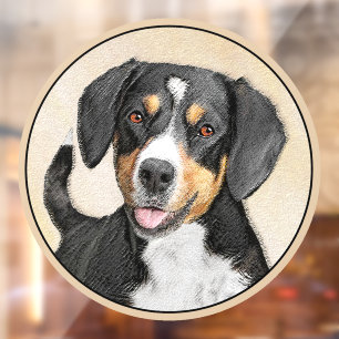 Entlebucher Mountain Dog Painting Original Dog Art Window Cling