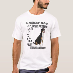 Entlebucher Mountain Dog Saying Mum Dad Print, Sen T-Shirt