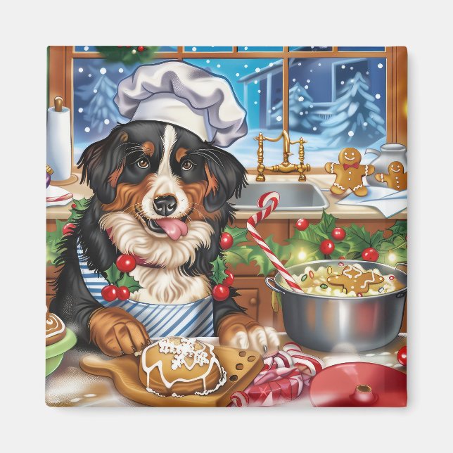 Entlebucher Mountain Holiday Baking: Festive Magnet (Front)