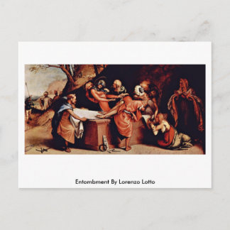 Entombment By Lorenzo Lotto Postcard