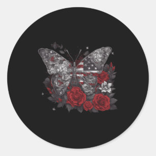 Entomology Us Flag Patriotic 4th Of July With Butt Classic Round Sticker