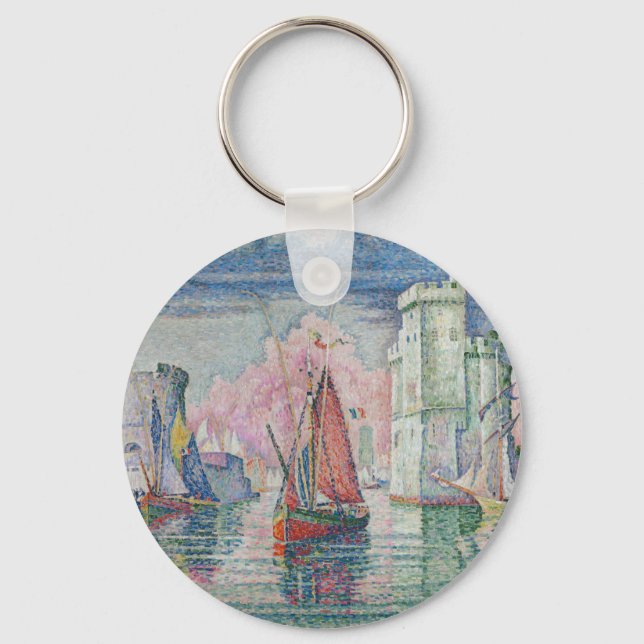 Entrance of La Rochelle Harbour, Paul Signac Key Ring (Front)