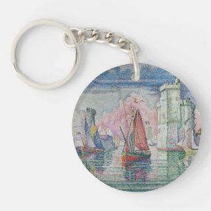 Entrance of La Rochelle Harbour, Paul Signac Key Ring