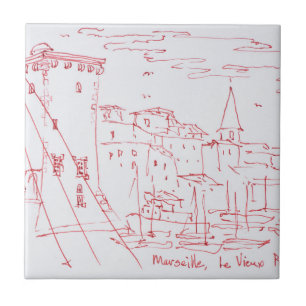 Entrance of the Old Port   Marseille, France Tile