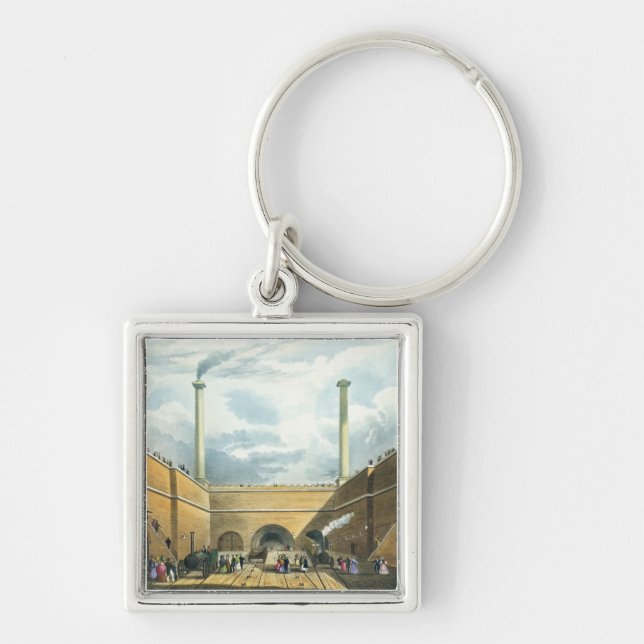 Entrance of the Railway at Edge Hill, Liverpool, p Key Ring (Front)