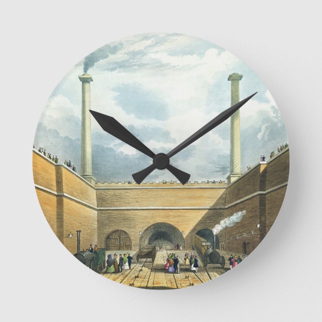 Entrance of the Railway at Edge Hill, Liverpool, p Round Clock (Front)