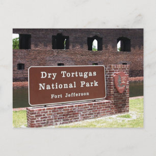 Entrance Sign, Dry Tortugas National Park Postcard