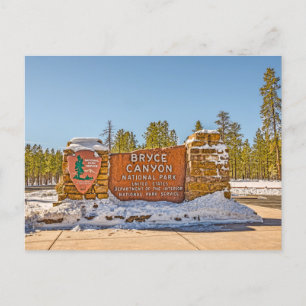 Entrance Sign for Bryce Canyon National Park Postcard