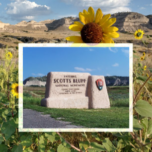 Entrance Sign, Scotts Bluff National Monument, NE Postcard