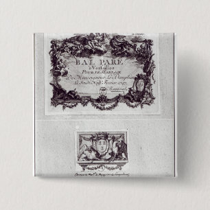 Entrance ticket for the ball in Versailles 15 Cm Square Badge
