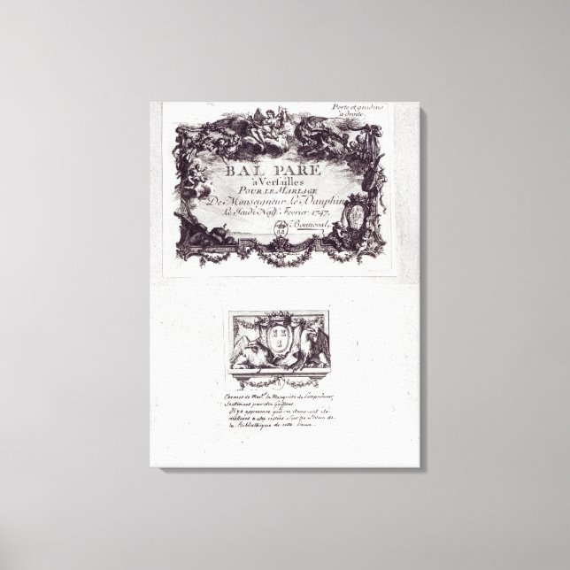 Entrance ticket for the ball in Versailles Canvas Print (Front)