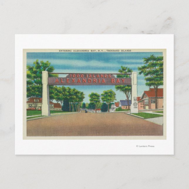 Entrance to Alexandria Bay View Postcard (Front)